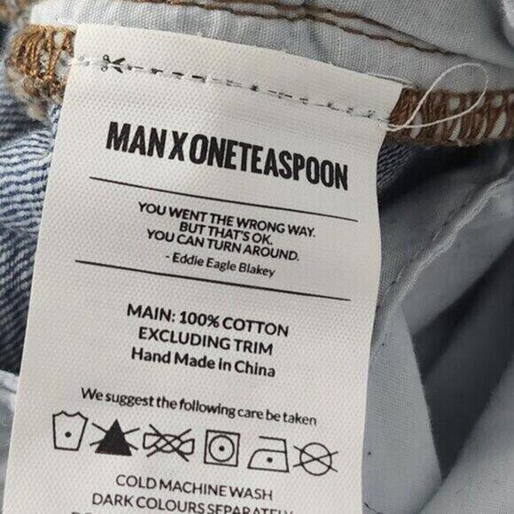 2/$50 Man X OneTeaspoon Blue Suede Mr Browns Jeans Size 34R | Distressed - Picture 5 of 7